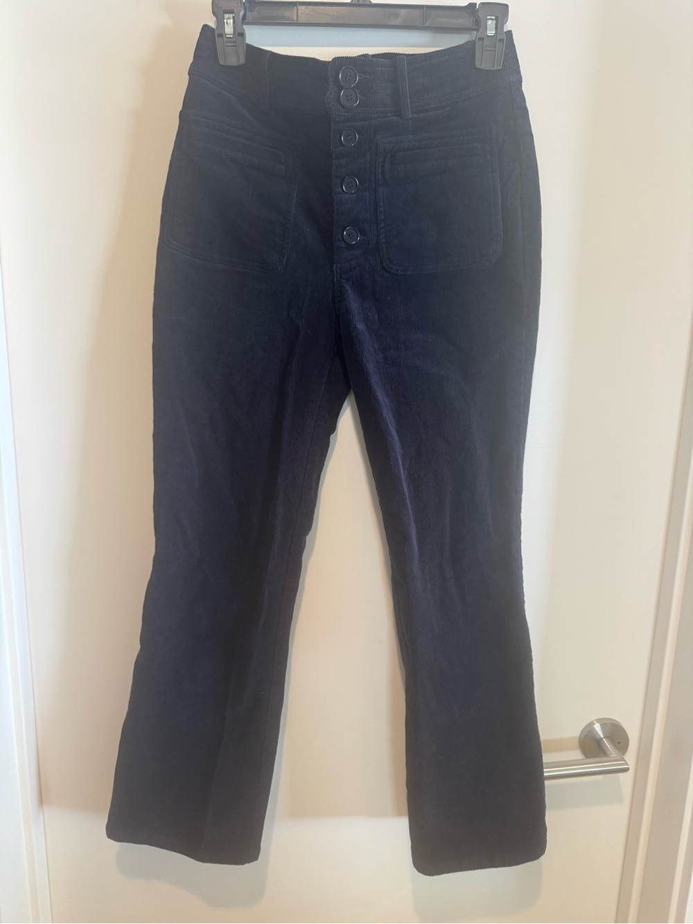 Apiece Apart Black Corduroy Button-Front Pants